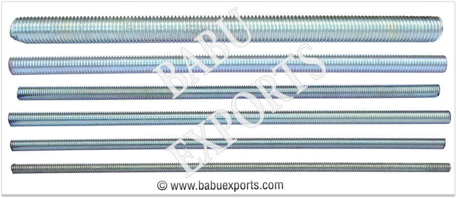 Threaded Rods manufacturers in India DIN 975 Rods Galvanized Threaded Rod Bars exporters suppliers in India Punjab Ludhiana